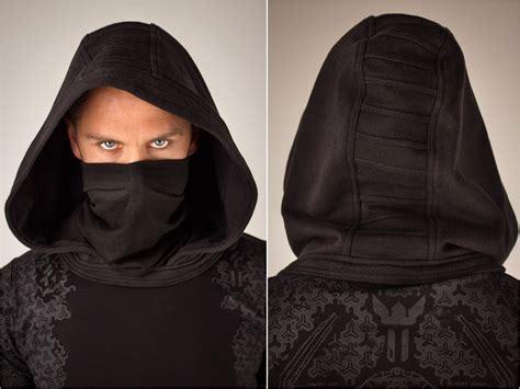 Black Goth Face Mask Hood Scarf Hoodie Star Costume Jedi Wars Etsy