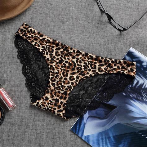Big Size Xxl Underwear Womens Sexy Lace Leopard Panties Seamless Brand