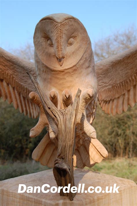 Barn Owl Sculpture Wood Carving Art Sculpture Bird Carving