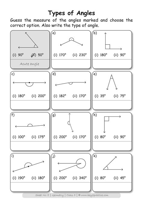 Geometry Quiz Worksheet Angles And Triangles