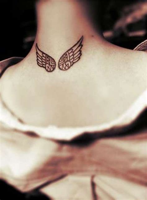 59 Wonderful Wings Neck Tattoos