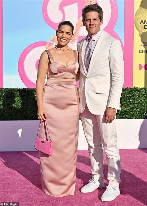 America Ferrera Stuns In Blush Pink Gown As She Attends Barbie Premiere With Her Husband Daily