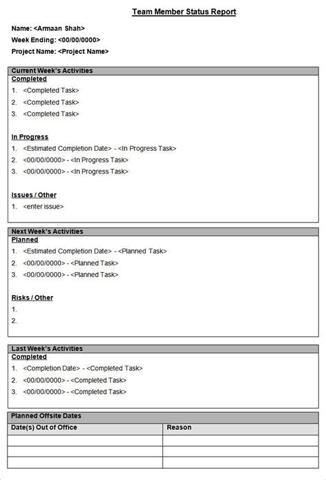 Status Report Template 13 Free Word Documents Download Free