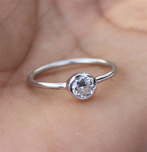 925 Sterling Silver Lab Created Diamond Cubic Zircon Ring Etsy