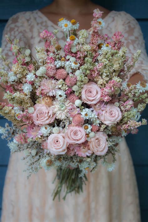 Lovely Dried Wedding Flower Bouquet Just Perfect For Any Spring Wedding This Bridal Bouquet