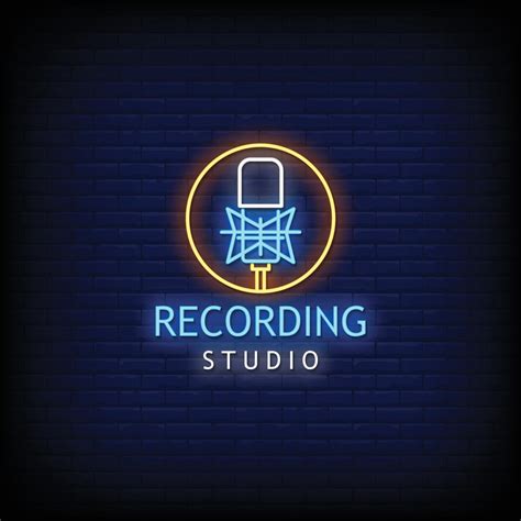 Recording Studio Neon Signs Style Text Vector 2426749 Vector Art At