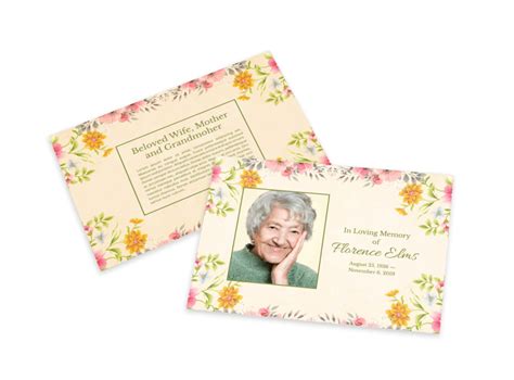 Loving Memory Flower Card Template Mycreativeshop