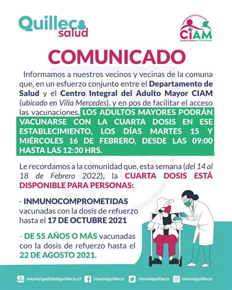 Comunicado Departamento De Salud Y CIAM Municipalidad De Quilleco