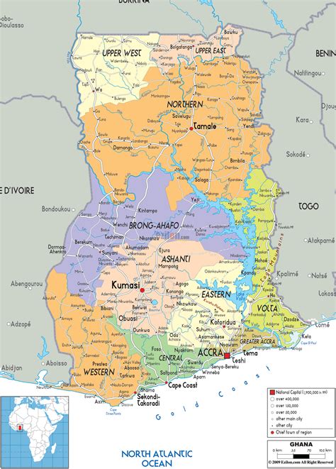 Detailed Political Map Of Ghana Ezilon Maps