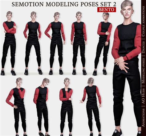 Second Life Marketplace Semotion Male Bento Modeling Poses Set 2 10