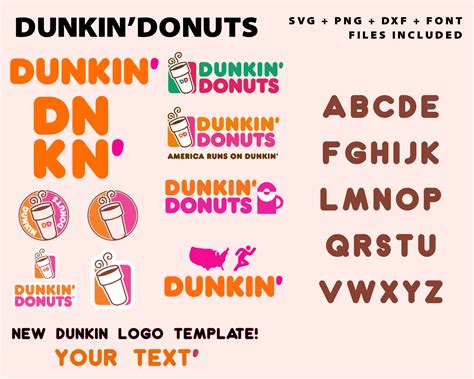 Dunkin Donuts Logo Svg Png Dxf Font Included Cricut Etsy Hong Kong