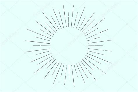 Linear Drawing Of Light Rays Sunburst Stock Vector Image By