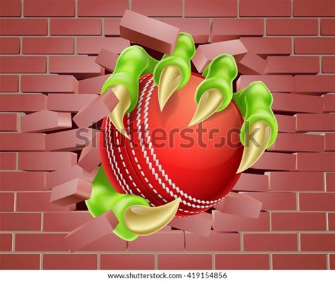 Illustration Claw Hand Holding Cricket Ball Stock Vector Royalty Free