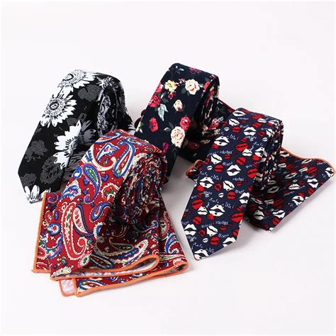 Novelty New Multicolor Printing Cotton Tie Pocket Cloth Suit For