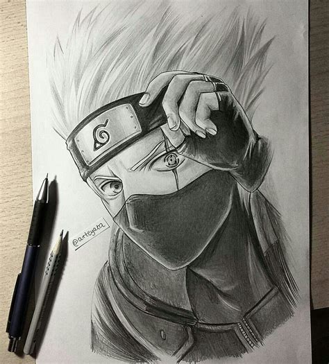 My Drawing Of Kakashi Hatake Naruto Sketch Kakashi Drawing Anime