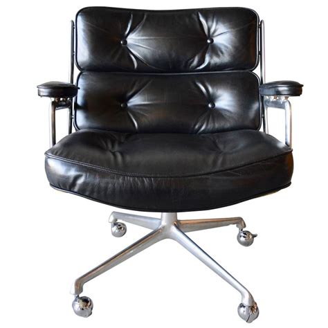 Vintage charles eames office chair wauwshop belgium. Rare Vintage Black Leather Eames Time Life Lobby Chair For ...