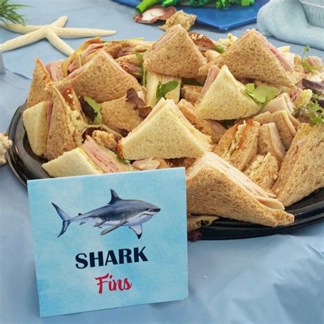 Shark Party Tent Style Food And Drink Labels Birthday Party Food