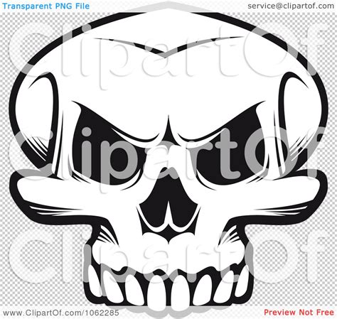 Clipart Black And White Skull Logo 2 Royalty Free Vector