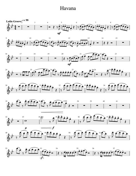 Havana Flute 1 Sheet Music For Flute Solo