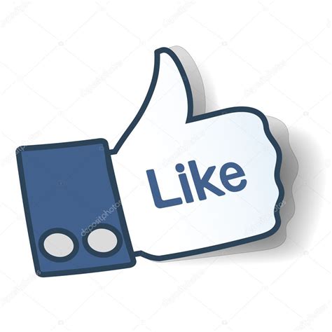 Like Sign Thumbs Up Symbol From Paper Used In Social Networks — Stock