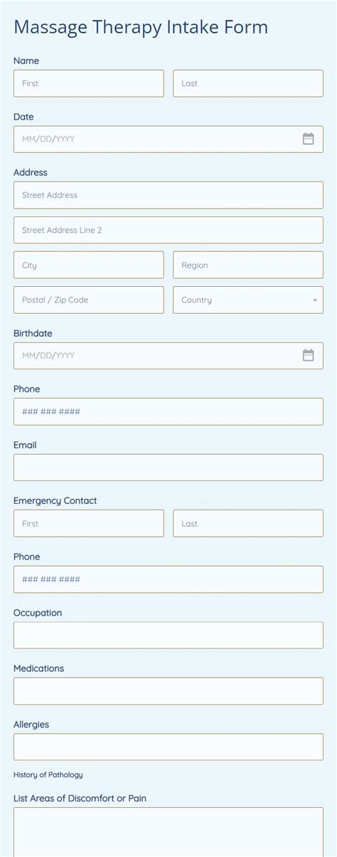 Spa Consultation Form Template 123 Form Builder