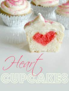 Ready to go to cake heaven? These heart-in-the-middle cupcakes are so cute and are ...