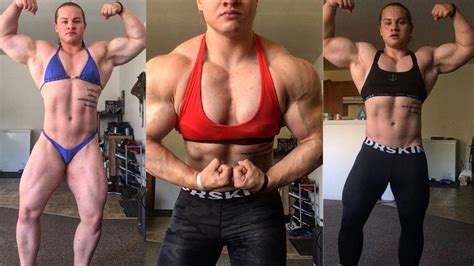 Paige Dumars Years Old American Fbb Bodybuilder Showing Massive Biceps On Instagram P