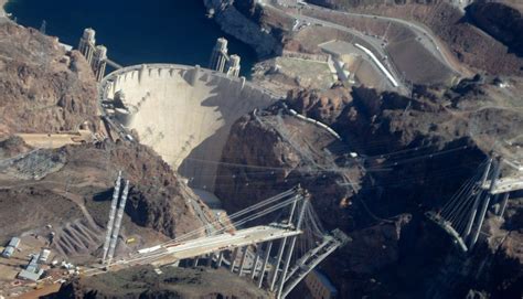 Flight Over The Hoover Dam Capturing The New Bridge Construction
