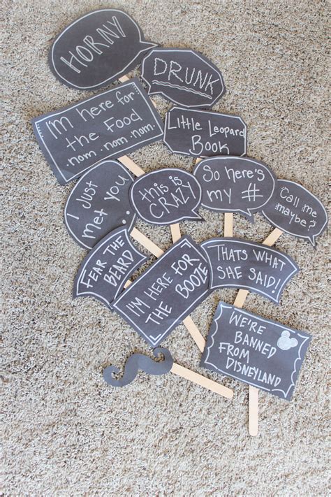 These printable photo booth props will create some hilarious keepsake photos at your party or wedding. WhitneyBond.com features traditional recipes with a Bond girl twist! | Homemade photo booth ...