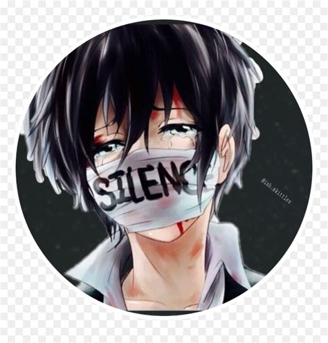 Transparent Shhh Clipart Black And White Mask Sad Anime Boy Hd Png Download Vhv