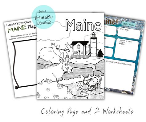 Maine Coloring Page Us Coloring Page Nubble Lighthouse Travel