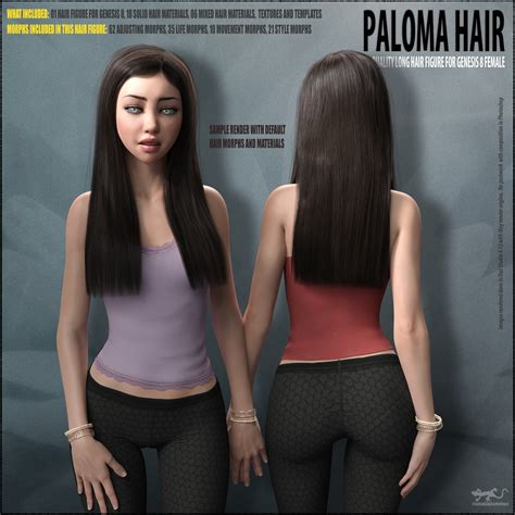 Paloma Hair For Genesis 8 Female 3d Figure Assets Hameleon