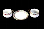 Cups and Saucers, Weimar Germany, Set of 2, Rose Pattern, Hand Painted ...