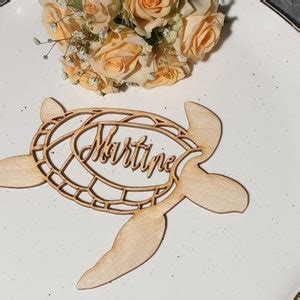 Turtle Place Cards Ocean Wedding Table Decor Custom Shape Etsy