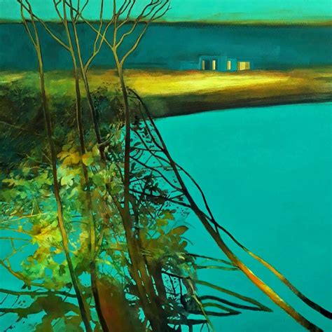 Painting At The End Of The Peninsula Original Art By Teresa Lawler