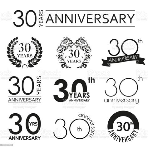 30 Years Anniversary Icon Set 30th Anniversary Celebration Logo Design