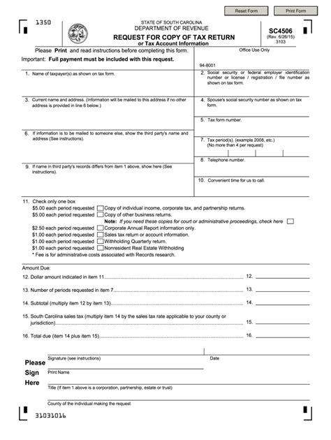 Sc4506 Form Fill Out And Sign Printable Pdf Template Signnow