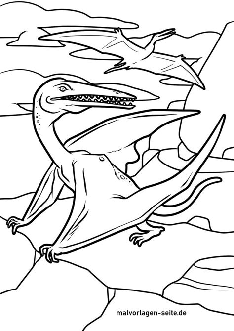 Great Coloring Page Pterosaurs Flying Dinosaurs Free Coloring Pages