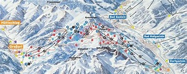 Pistenplan Großarl Dorfgastein Panoramakarte Ski amade