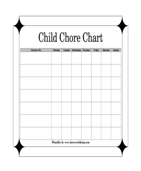 15 Printable Chore Chart Free Pdf Documents Download Free