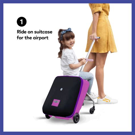 Micro Eazy Luggage Violet Trolley With Seat Free Shipping Micro Step