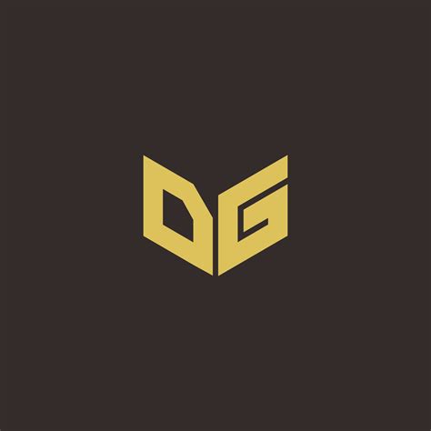 Dg Logo Letter Initial Logo Designs Template With Gold And Black