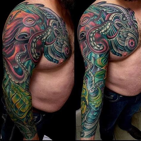 Octopus Full Color Sleeve Remington Tattoo Parlor