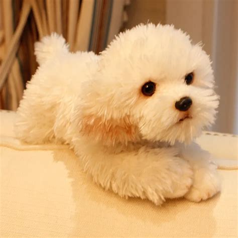 Dorimytrader Cute Soft Animal Maltese Dog Plush Toy Mini Stuffed Lying