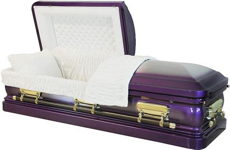8205 18 Gauge Purple Casket With White Velvet Casket Funeral