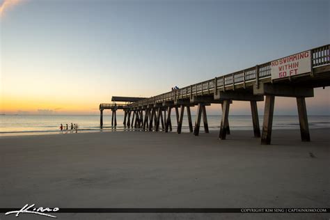 Tybee Beach Pier Sunrise Tybee Island Georgia Royal Stock Photo