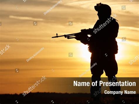 Camouflage Field Soldier Rifle Powerpoint Template Camouflage Field