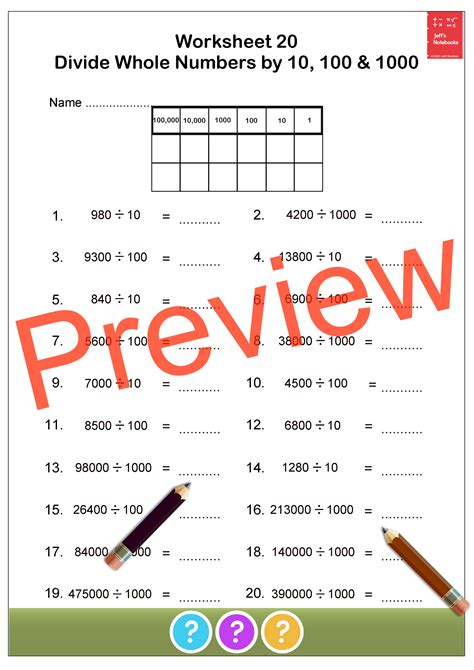 Multiply And Divide Whole Numbers By 10 100 And 1000 Teaching Resources