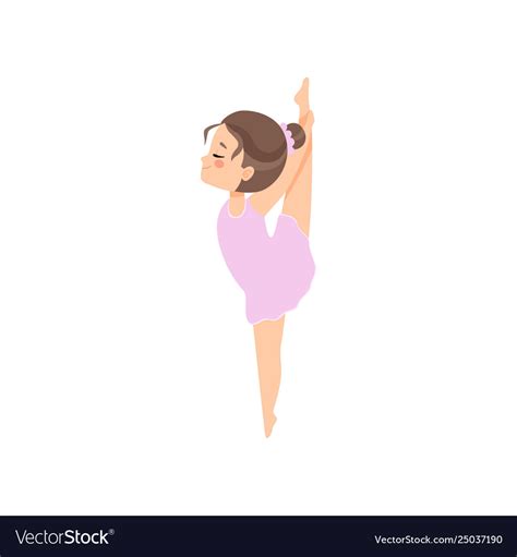 Cute Flexible Little Ballerina Doing Exercise Vector Image
