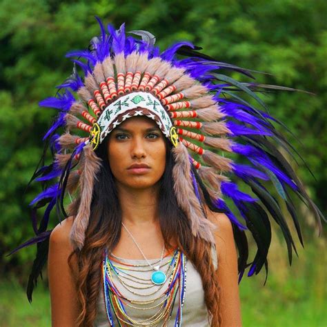 Purple Native American Headdress 75cm Indian Headdress Novum Crafts